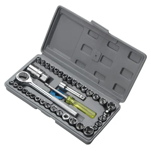 40-Piece Aiwa Socket Wrench Tool Kit & Screwdriver Set